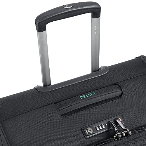 DELSEY Paris Helium DLX Softside Expandable Luggage with Spinner Wheels, Black, Carry on 20 Inch