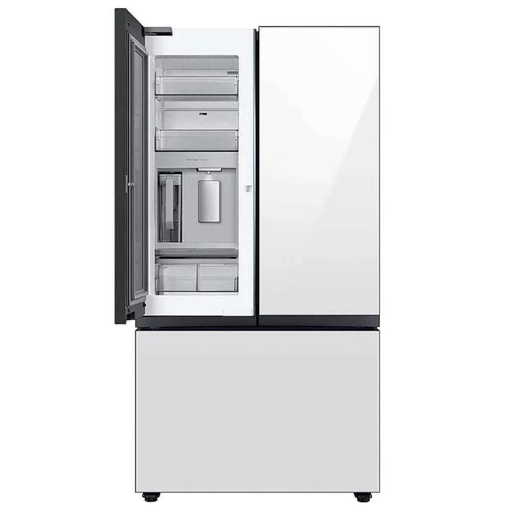 Samsung RF24BB660012 24 Cu. Ft. Bespoke White Glass 3-Door French Door Counter Depth Refrigerator