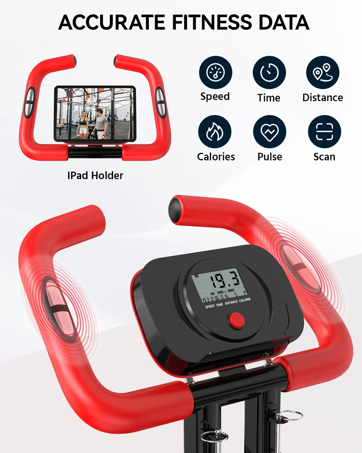 pooboo 3in1 Foldable Exercise Bike Indoor Cycling Bike Magnetic Stationary Bike Fitness Gym Workout 300lb