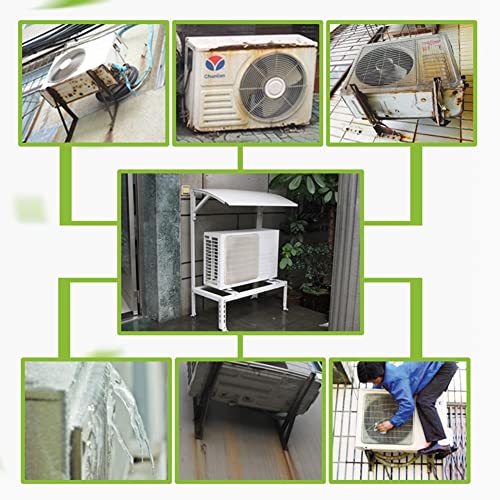 Mini Split Ground Mounting Bracket with AC Rain Cover for Outdoor AC Unit - Air Conditioner External Unit Floor Bracket, Air Handler Stand Heat Pump Base Stand Shelf