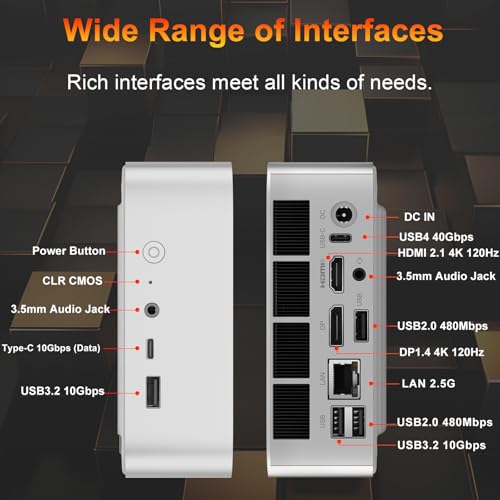 Beelink SER5 MAX Mini PC, AMD Ryzen 7 6800U (8C/16T, up to 4.7GHz), 32GB LPDDR5 500GB M.2 NVMe SSD, Mini Desktop Computer 4K@60Hz Triple Output/DP/HDMI/Type-C/WiFi 6/BT5.2/Gaming/Home