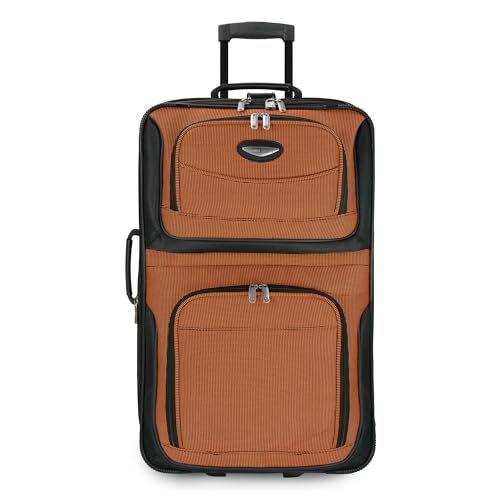 Travel Select Amsterdam 4-Piece Softside Expandable Luggage Set, Lightweight 2-Wheel Upright Suitcases, Travel Tote, Packing Cubes, Gray