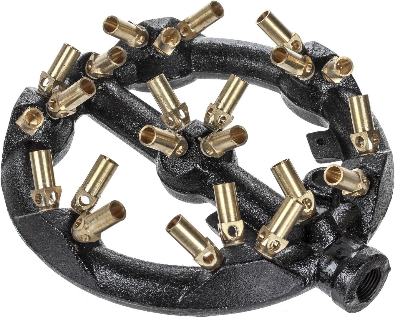 DuraSteel Propane Gas Jet Burner For Chinese Wok Range, Grilling, Stir Fry - Cast Iron Body Round Nozzle Jet Burner with 32 Brass Tips - Up 160,000 BTU