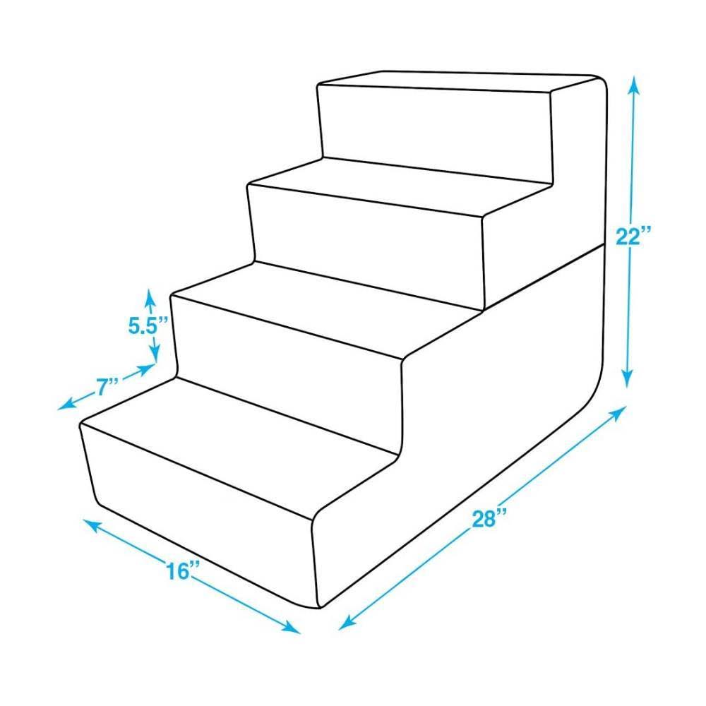 Best Pet Supplies Linen u0026 Foam Dog u0026 Cat Stairs - 4-Step / Pale Teal