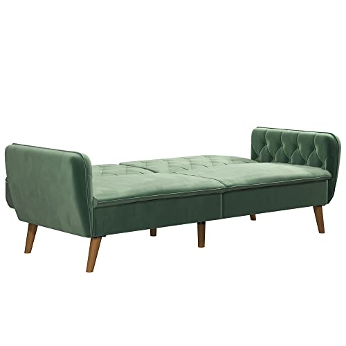 Novogratz Tallulah Memory Foam Futon, Convertible Couch, Camel Faux Leather