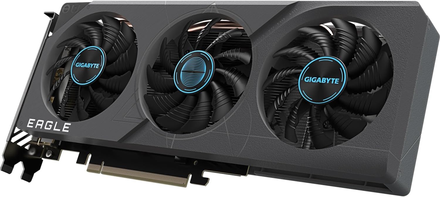 GIGABYTE NVIDIA GeForce RTX 4060 Eagle OC Graphics Card - 8GB GDDR6, 128-bit, PCI-E 4.0, 2505MHz Core Clock, 2X DP 1.4, 2X HDMI 2.1a, NVIDIA DLSS 3 - GV-N4060EAGLE OC-8GD