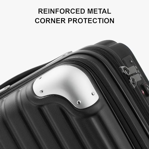 LEVEL8 Grace Carry on Luggage Airline Approved, 20 Inch Expandable Hardside Suitcases with wheels, Abs+Pc Harshell Spinner Luggages with Tsa Lock, Red