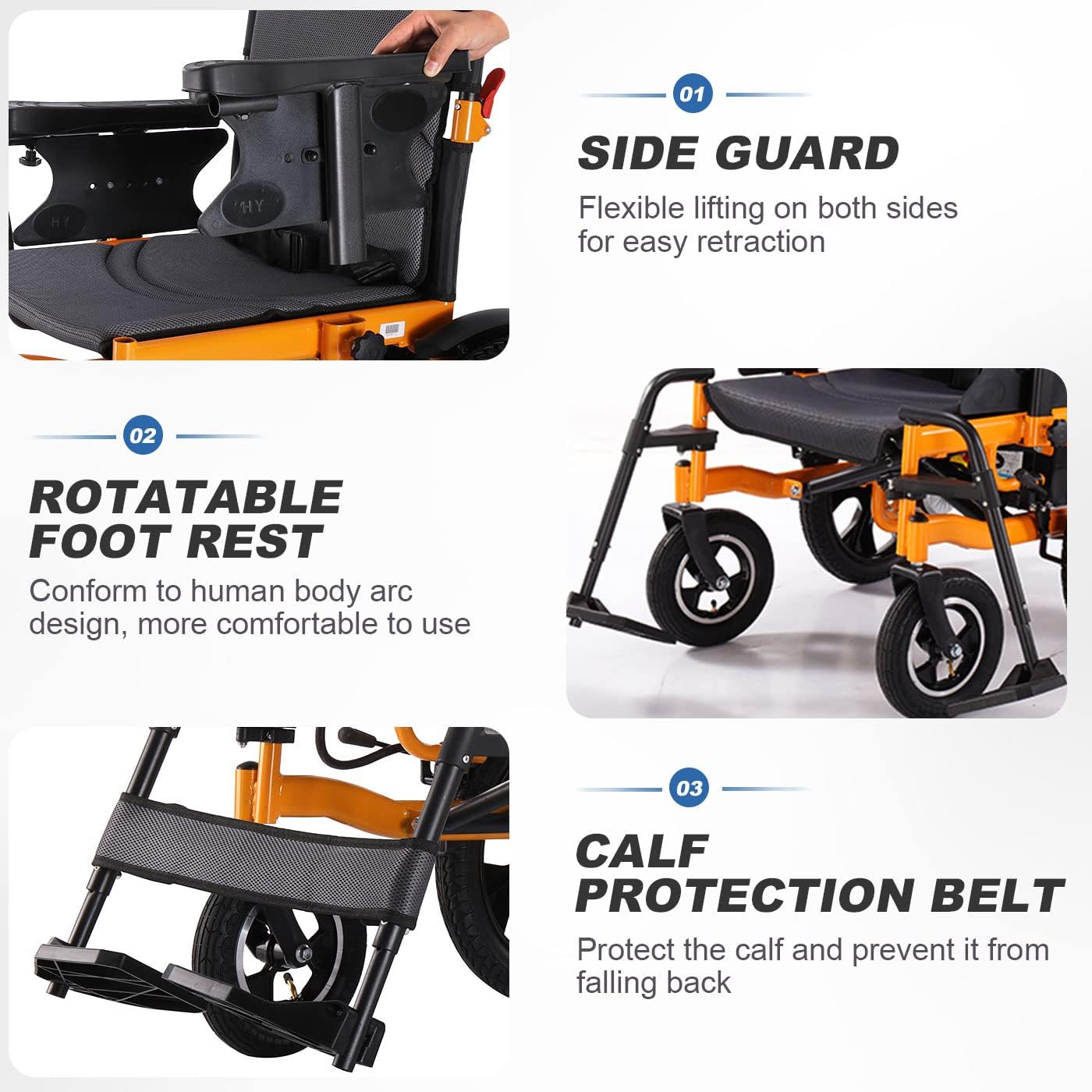 2In1 Lightweight Folding Electric Wheelchair for Adults with 20in Seat, All Terrain Power Wheelchairs for Seniors Support 300lbs
