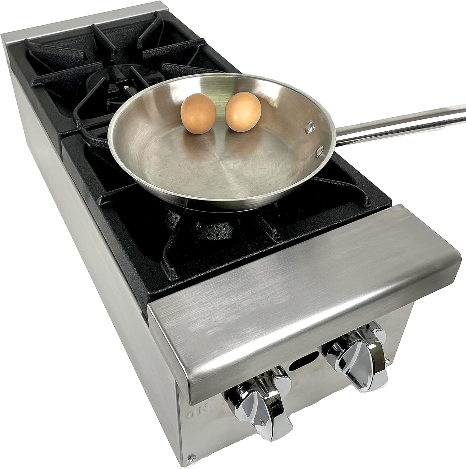 FSE 12-Inch Commercial Heavy Duty Countertop Gas Hotplate/Range with Two Burners, 50,000 BTU (CULCTH12NG)