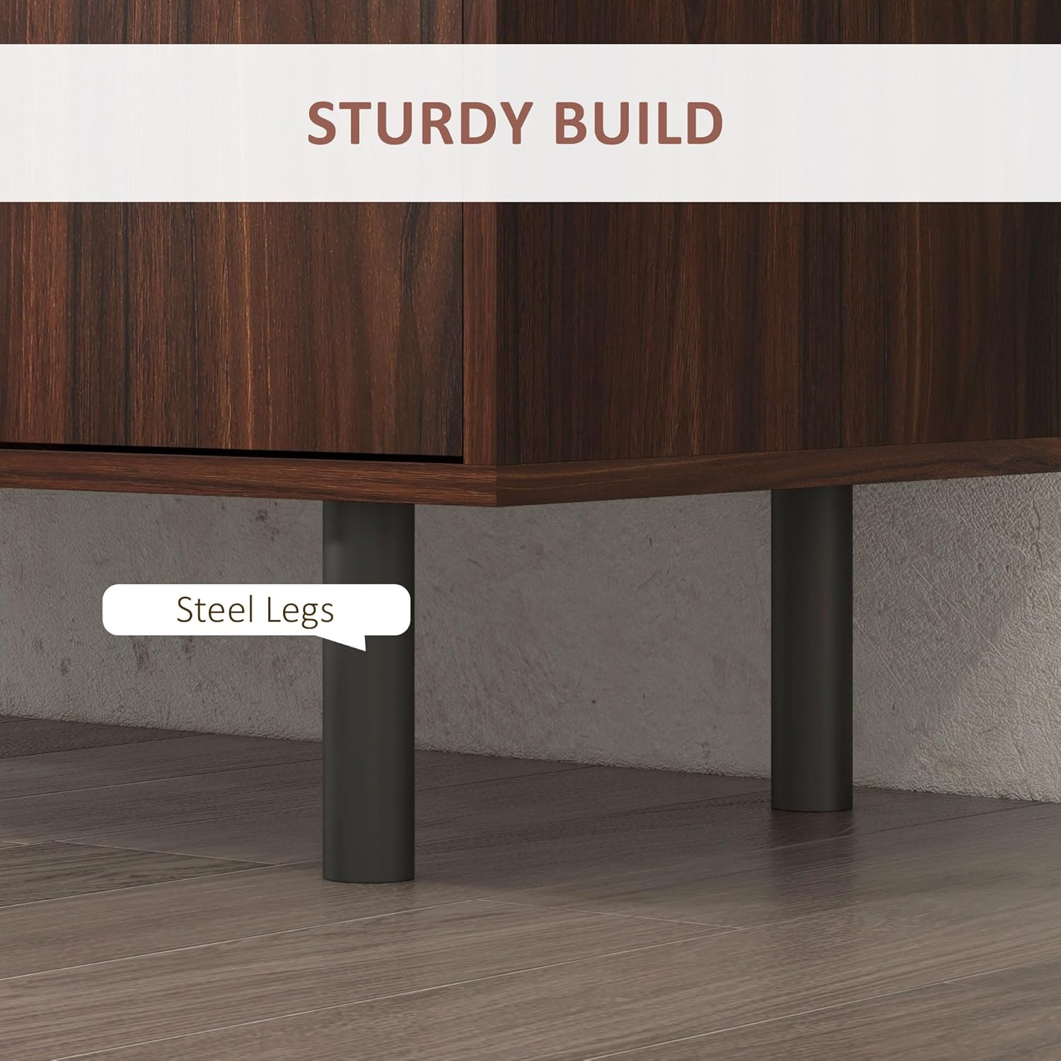 HOMCOM Sideboard Buffet Cabinet, Kitchen Cabinet with 2 Cupboards, 3 Drawers and Adjustable Shelves, Coffee Bar Cabinet for Living Room, Entryway, Brown