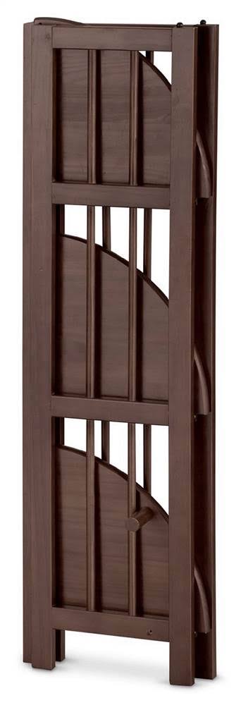 Casual Home 4-Shelf Corner Folding Bookcase - Truffle Brown