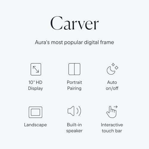 Aura Digital Picture Frame - 10.1" HD Mat Display | Wirecutter's Best Digital Frame for Gifting - Send Photos Directly from Your Phone from Anywhere | Quick & Easy Setup Over WiFi - Free App | Black