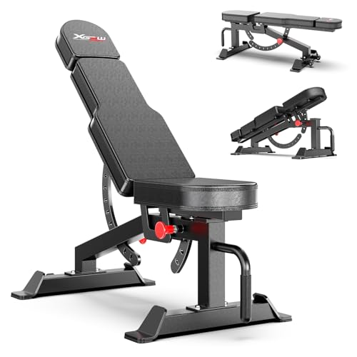 600LB Weight Training Bench, Adjustable Weight Bench for Total Body Workout, Stable Exercise Bench for Home Gym Strength Training,Incline Flat Decline Sit Up Bench for Full Body Fitness