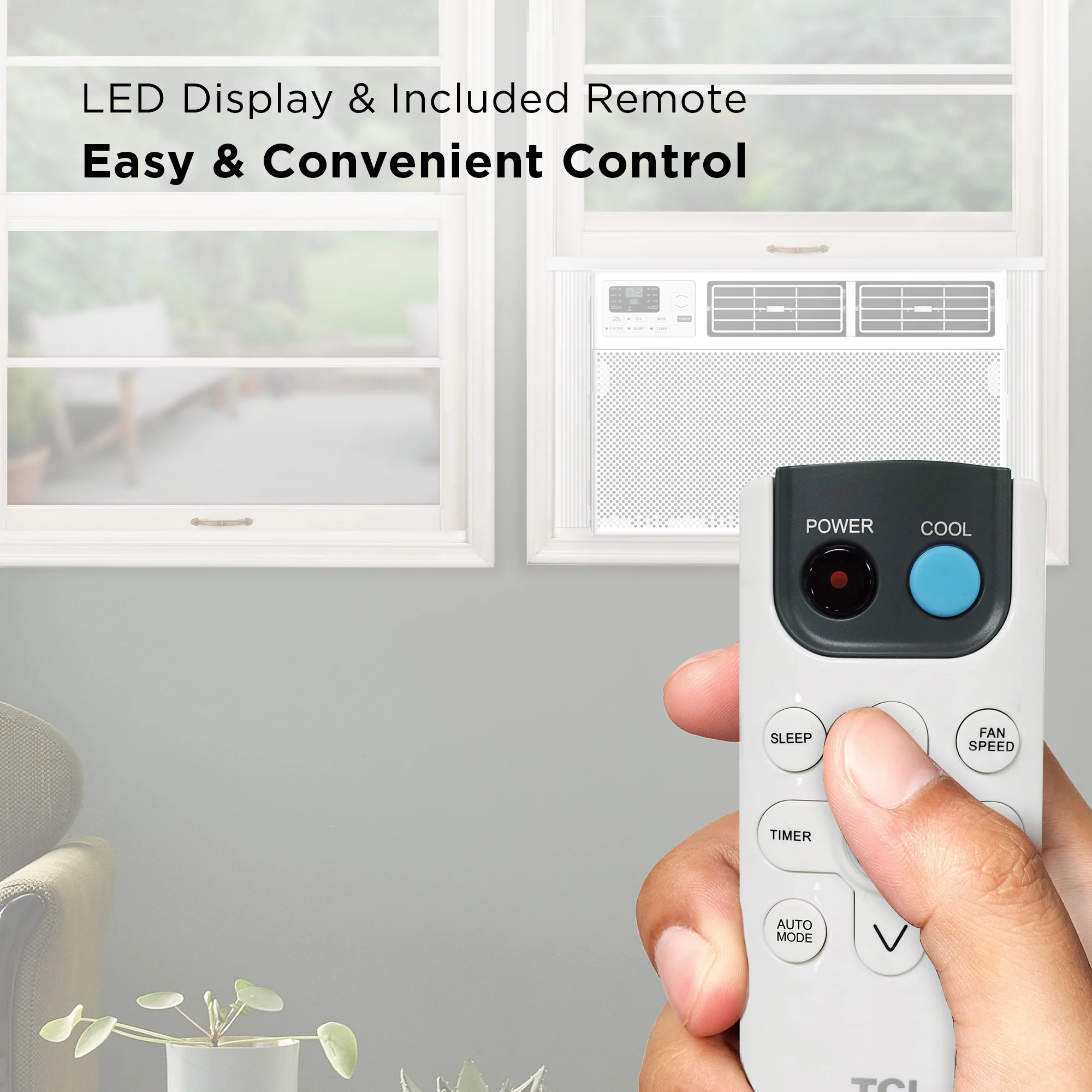 TCL 10,000 BTU Smart Window Air Conditioner, White, W10W9E2-3