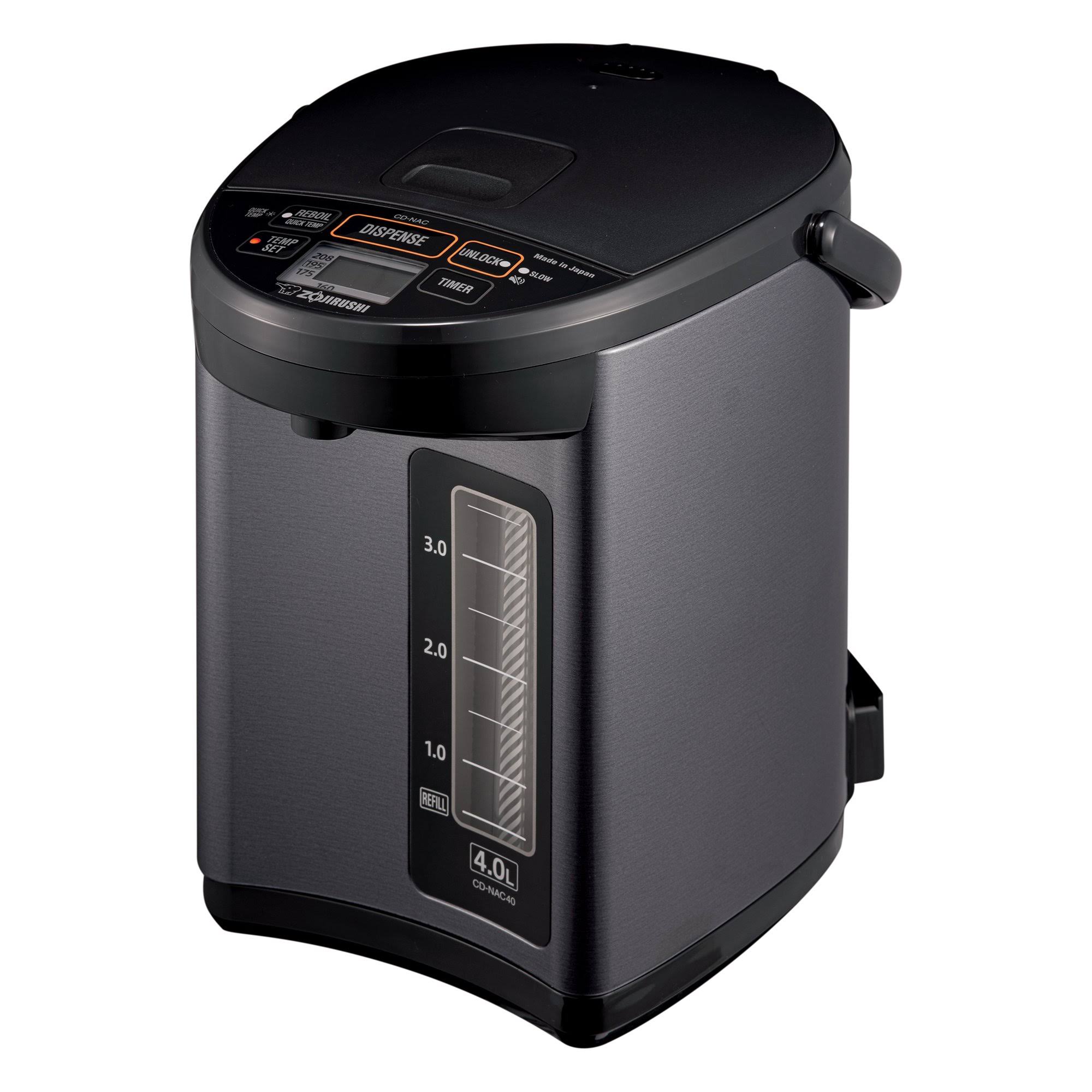 Zojirushi CD-NAC40BM Micom Water Boiler u0026 Warmer, Made in Japan, 4.0-Liter, Metallic Black