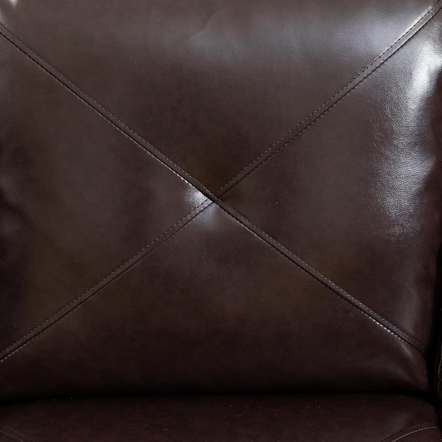 Sectional Sofa for Living Room Furniture Set with Chaise, Wear-Resistant Faux Leather, L-Shaped Couch for Modern Homes, Right, Brown