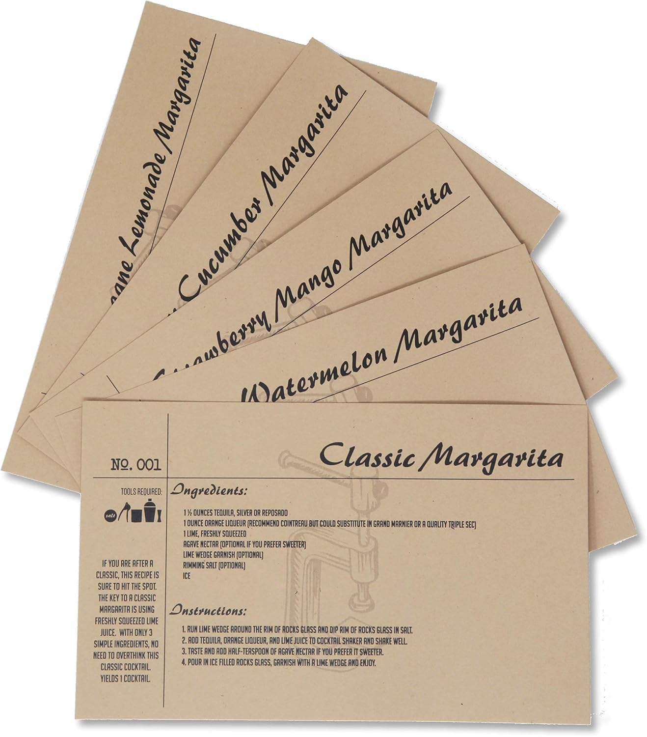Margarita Cocktail Kit - Set of Rocks Glasses | Stainless Cocktail Shaker & Jigger | Citrus Squeezer | Rokz Lime Infused Margarita Salt | Recipe Cards. Accessories to Craft Perfect Margaritas at Home!