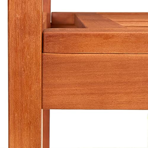 Patio Benches 3-Seater Patio Bench 59.1" Solid Eucalyptus Wood,Rustic Brown Eucalyptus Wood Patio Bench with Backrest for Outdoor Relaxation and Comfort Outdoor Furniture & Accessories