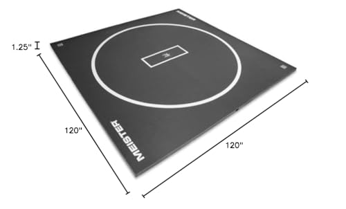 Meister FlexFloor Wrestling Mat - 10ft x 10ft Roll-Up Pro Training Mat for Home & Gym