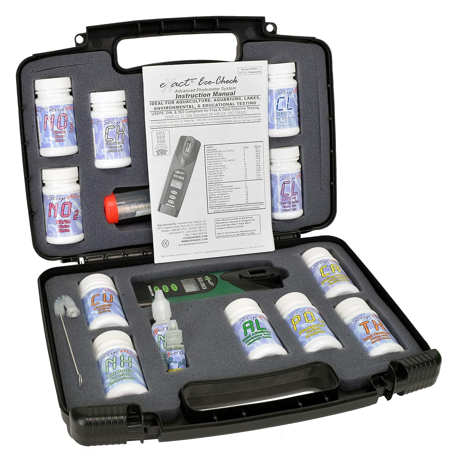 Industrial Test Systems eXact 486798-K Eco Check Dual Wavelength Photometer Standard Kit, 525nm Filter, 20mm Cell Pathlength