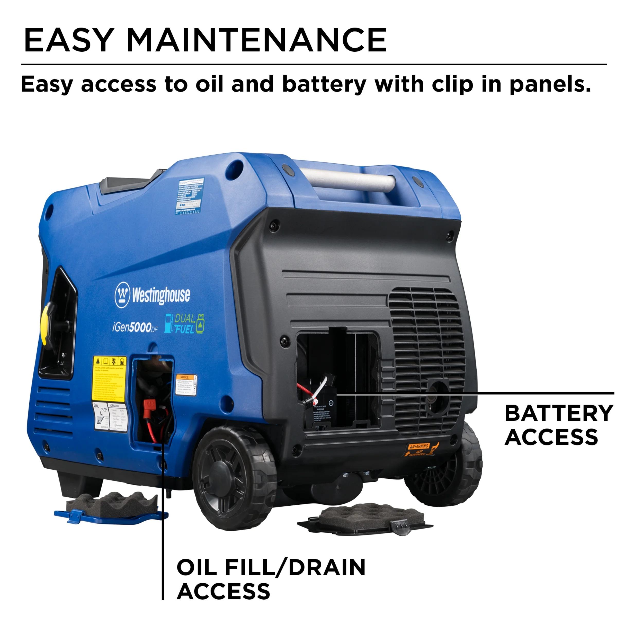 Westinghouse 5000 Watt Electric Start Dual Fuel Portable Inverter Generator with RV Outlet
