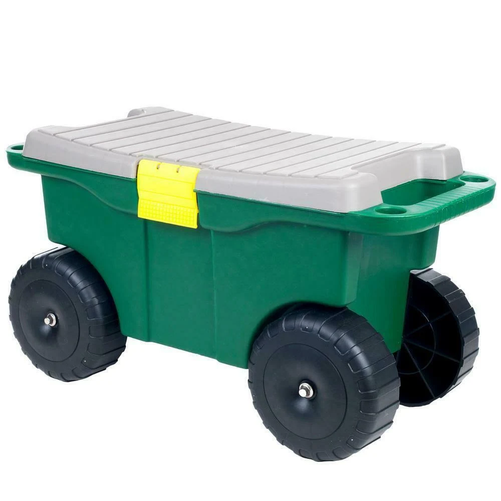 Pure Garden 20 in. Plastic Garden Storage Cart and Scooter