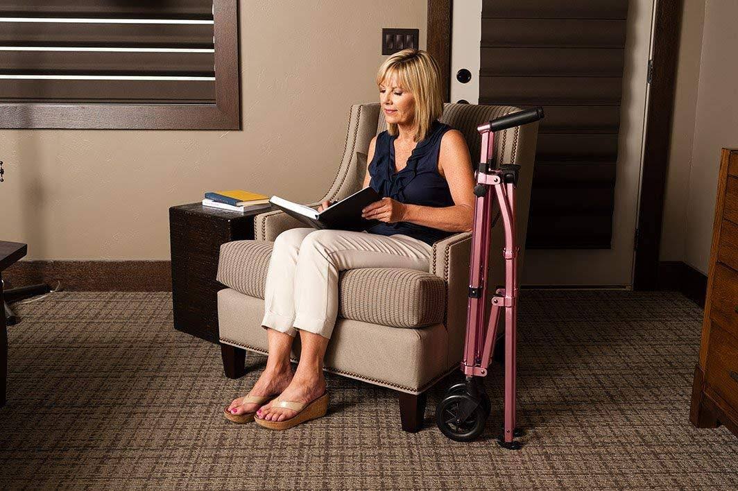 Able Life Space Saver Walker - Lightweight Folding u0026 Height Adjustable Adult Tra