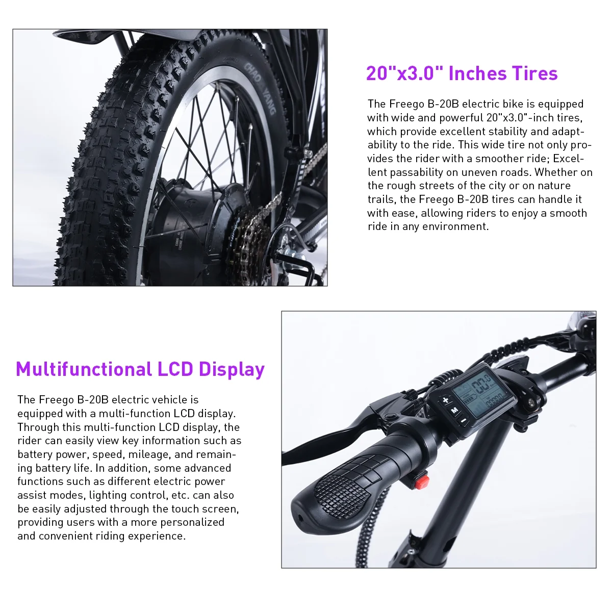 Freego Folding Electric Bike for Adults, 800W Brushless Motor, 28mph Top Speed/48V/15Ah Removable Battery Up to 50Miles, B20B 7 Speed Gears, 20" x 3" Fat Tire Ebike