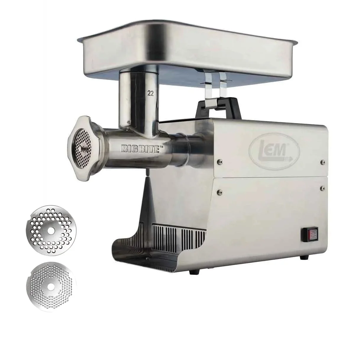 LEM Big Bite Meat Grinder #22 with 1/8" and 1/4" Grinder Plates