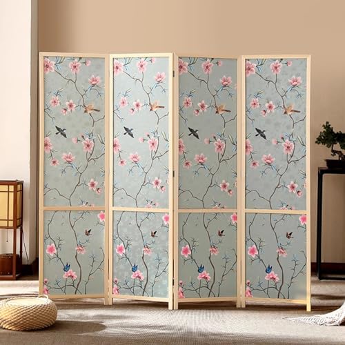 Portable Room Separators Divider Wall, 4 Panel Privacy Partition Rustic Folding Screen for Studio Apartment, Commercial Hotels Dressing Screen for Home Office Bedroom (Size : 1.8m/6ft Tall)