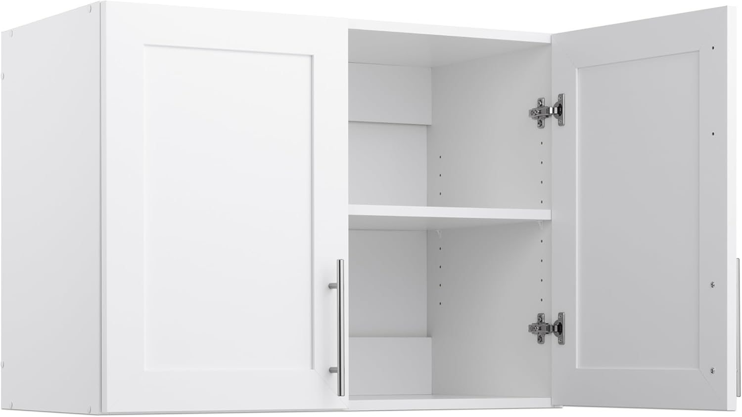 Prepac Elite 6 Piece Panel Doors Closet Organizer System, White Set, Bathroom, Pantry Wall and 3 Storage Cabinets, 16.75" D x 96" W x 89" H