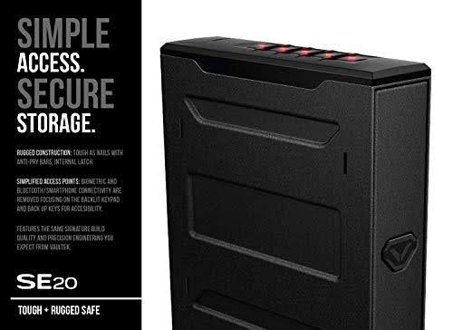 Vaultek Essential Series Quick Access Portable Safe Auto Open Lid Rechargeable Lithium-Ion Battery (SE20 (Slider Safe))