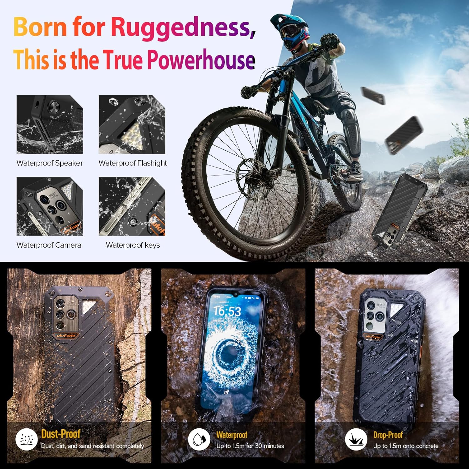 Ulefone Power Armor 18T Ultra & Case 5G Rugged Phone, Thermal Imaging Camera, 108MP Camera, 24GB+512GB MTK Dimensity 7050, 9600mAh QI 15W Wireless Charging, 6.58" FHD+ Corning Gorilla Screen