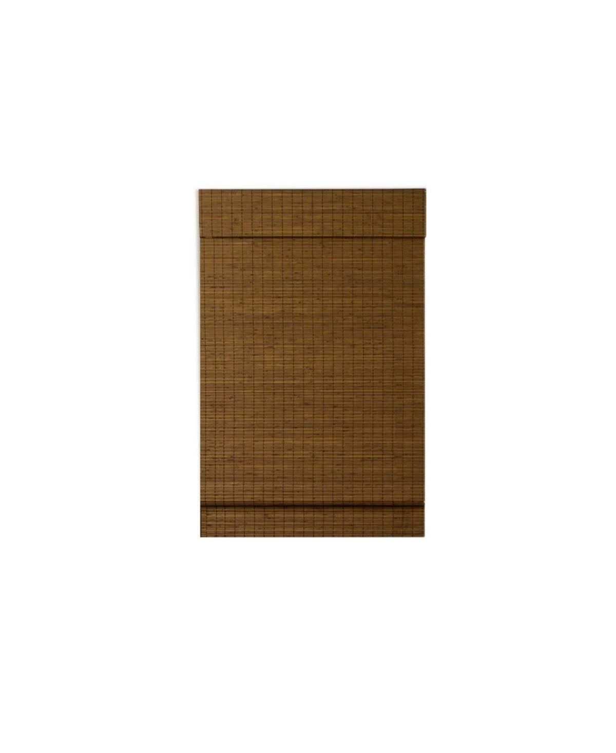 Radiance - Cordless Maple Cape Cod Flatweave Bamboo Roman Shade with Valance 35 in. W x 64 in. L