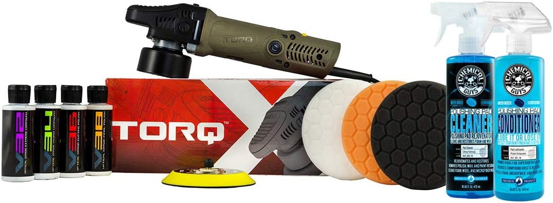 Chemical Guys BUF_503X TORQX Random Polisher Kit with Pads, Polishes & Compounds (9 Items)