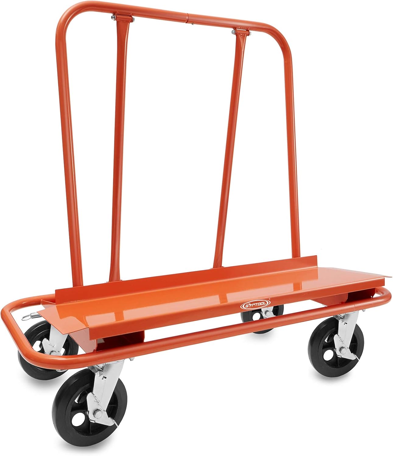 GypTool Heavy Duty Drywall Sheet Cart & Panel Dolly with 4 Swivel Wheels - Orange