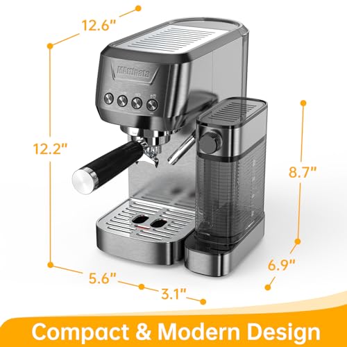 Espresso Machine, 20 Bar Cappuccino Machines for Home, Latte Machine with Automatic Milk Frother, Coffee Maker with Dual Wall & ESE Filters
