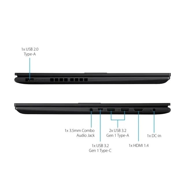 ASUS Vivobook 16" Lightweight Laptop, WUXGA IPS (1920 x 1200) 16:10, Intel Core i7-1255U (10-Core, up to 4.7GHz), Iris Xe Graphics, 16GB DDR4 RAM, 1TB SSD, Windows 11h, Black, with 5ave Mousepad