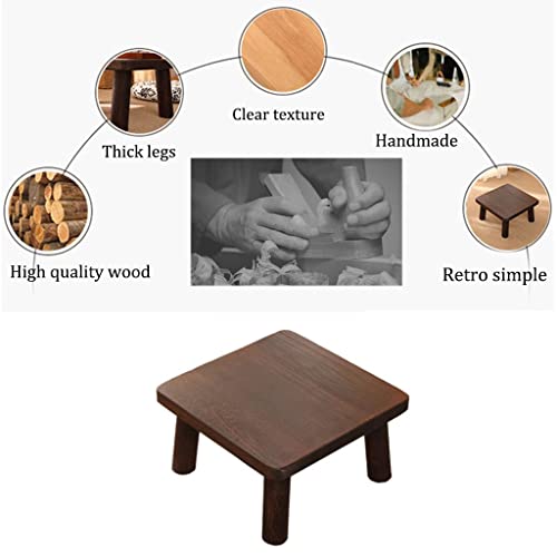 Retro Japanese-Style Small Coffee Table Bay Window Square Coffee Table Zen Tea Low Table Simple Tatami Table Low Stool (Size : 36x36x21cm)
