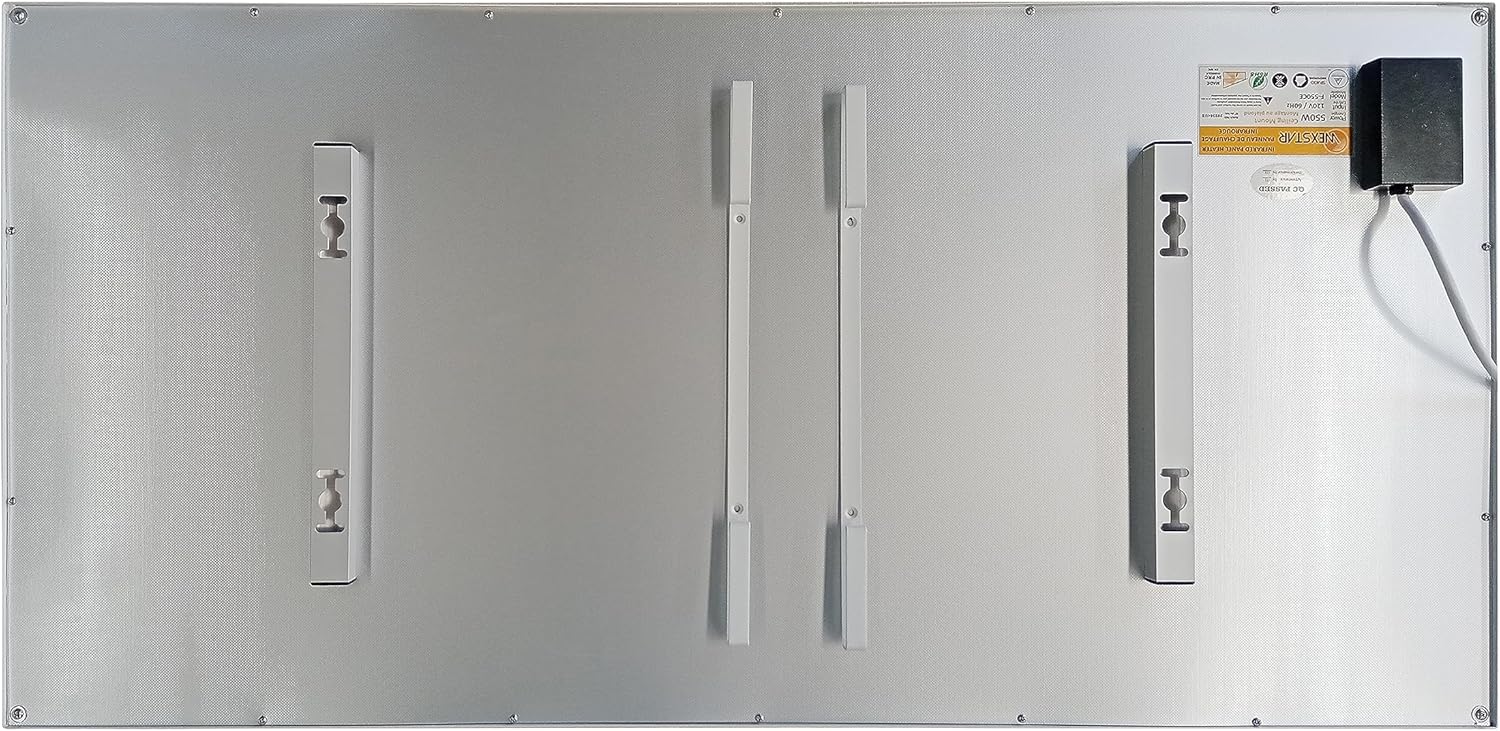 550-Watt Electric Ceiling Infrared Panel Heater Frameless. UL/CSA certified., White, Medium