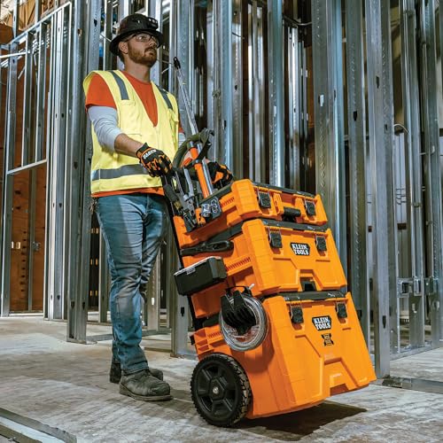 Klein Tools 54802MB MODbox Rolling Toolbox, Modular Tool Storage System with Side Mounting, 10-Inch Rubber Wheels, Removable Handle