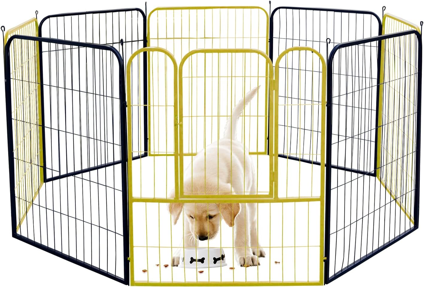 Dog Playpen Outdoor, 4/8/16 Panels Dog Pen for Medium/Small Animals 24/40 Height Dog Fence Exercise Pen with Doors, Pet Puppy Outdoor Playpen Pen for Outdoor, Indoor, RV, Camping, Yard