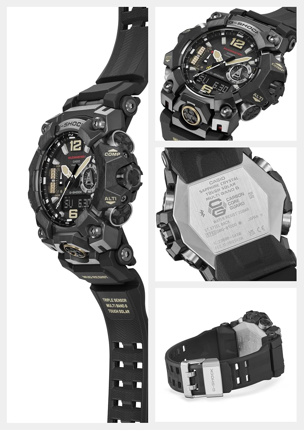 Casio G-Shock GWG-B1000-1AJF Master of G Series MUDMASTER Flagship Model Triple Sensor Japan Import New