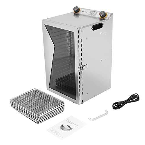 Food Dehydrator 18-Tray Commercial Dehydrators Dryer Machine Dehydrator for Jerky Large-capacity Dehydrator 360°Dehydrator Machine for Jerky Herb Meat Beef Fruit Vegetables 600W