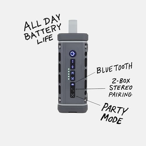 Turtlebox Ranger: Loud! Outdoor Portable Bluetooth 5.4 Speaker | Rugged, Waterproof, Ultra-Portable | Plays to 105db, Deep Bass, Shockproof, Unlimited Pairing for Full Stereo Experience, River Rock
