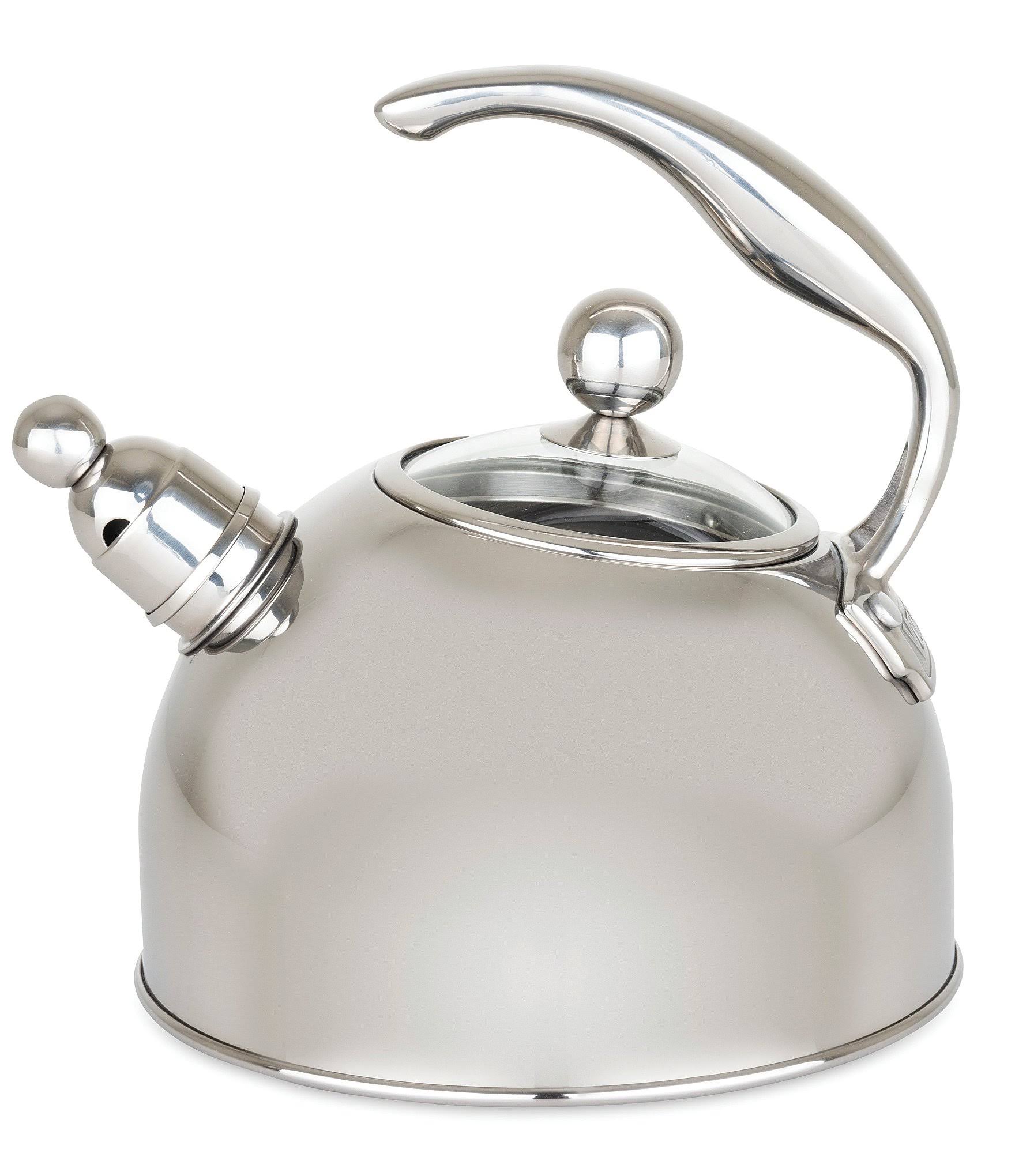 Viking Stainless Steel 2.5 Quart Tea Kettle with Tempered Glass Lid