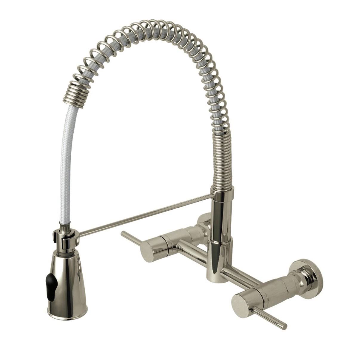 Kingston Brass GS8285DL Concord 2-Handle Wall Mount Pull-Down Kitchen Faucet, Oil Rubbed Bronze