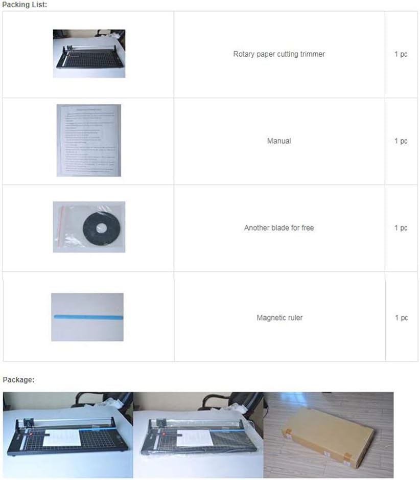 CALCA 24 Inch Precision Rotary Paper Cutter Paper Trimmer 24 inch Manual Sharp Photo Paper Trimmer and Cutters