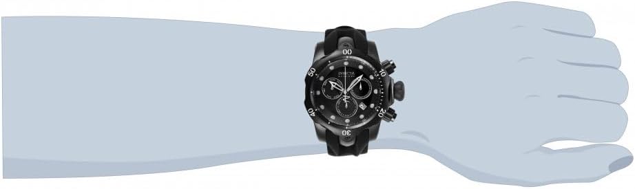 Invicta Men's INVICTA-6051 Venom Reserve Black Stainless Steel Watch with Polyurethane Band