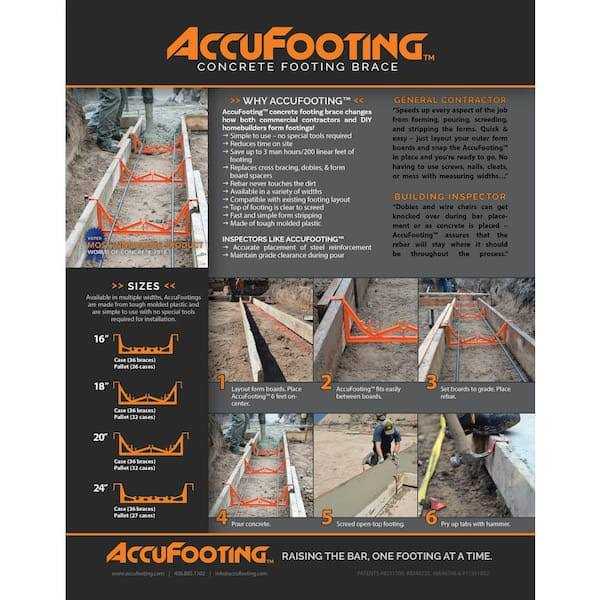 AccuFooting 24 in. Concrete Footing Rebar Chair Spreader - Shop Hardware Tools Online Store